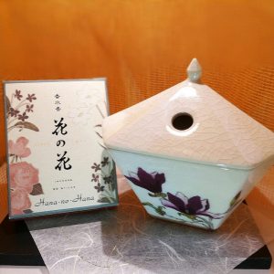 木蓮/白 花の花　お香＆香炉セット