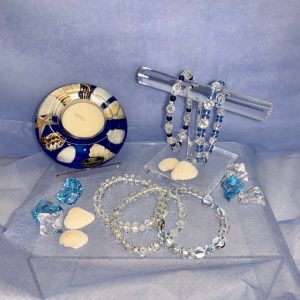 夏色の涼しげな腕輪をお守りに ｜水晶・クオーツ・アクアマリン・ブルークオーツ