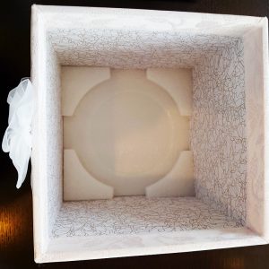 ねこ壺（ペット骨壺）セレモアオリジナル　ブルー　木箱　壺