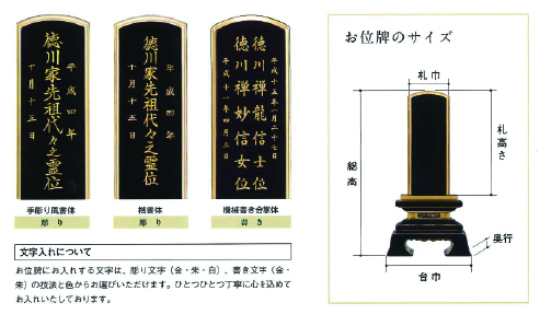 位牌　名入れ