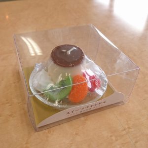 お仏壇のセレモア　京王聖蹟桜ケ丘店　京王百貨店　好物ローソク　カメヤマ　プリンアラモードキャンドル